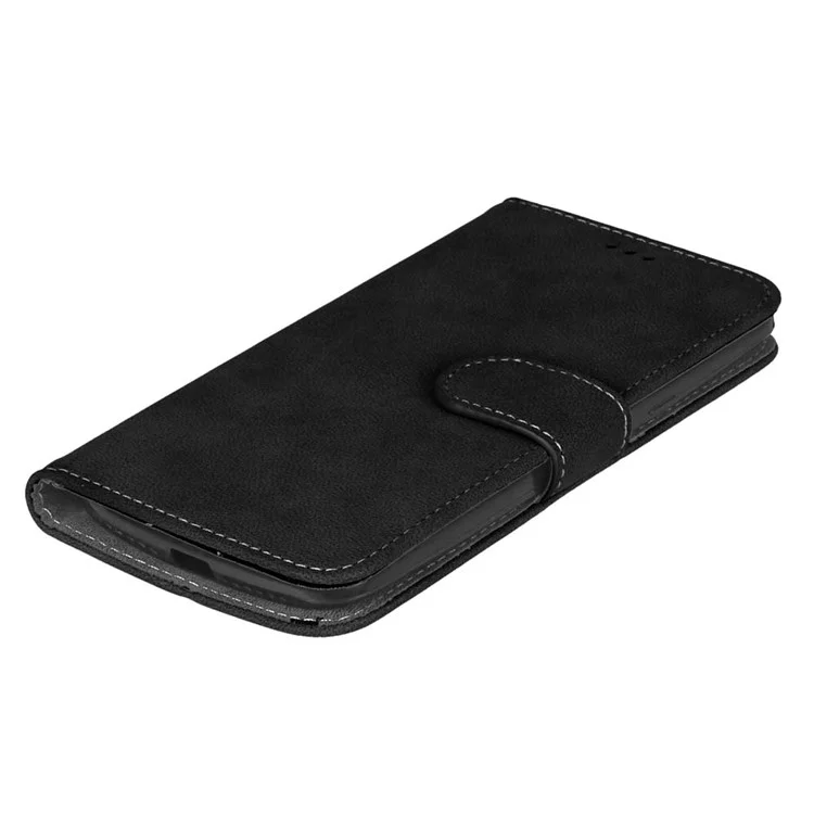 Vintage Style Matte Wallet Leather Phone Cover for Motorola Moto X Style - Black