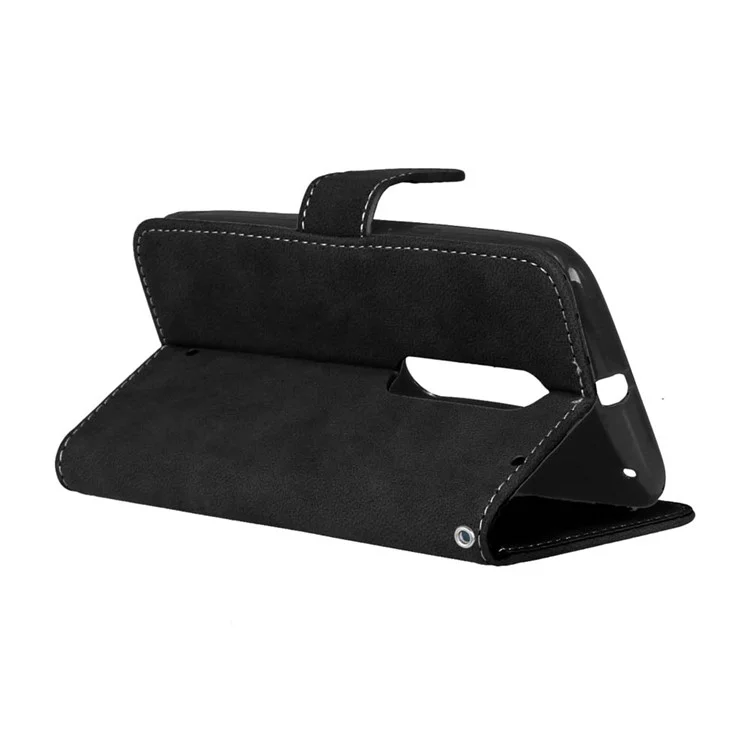 Vintage Style Matte Wallet Leather Phone Cover for Motorola Moto X Style - Black