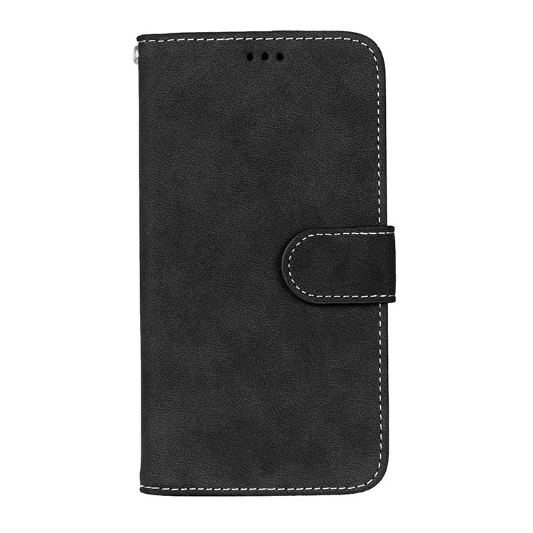 Vintage Style Matte Wallet Leather Phone Cover for Motorola Moto X Style - Black