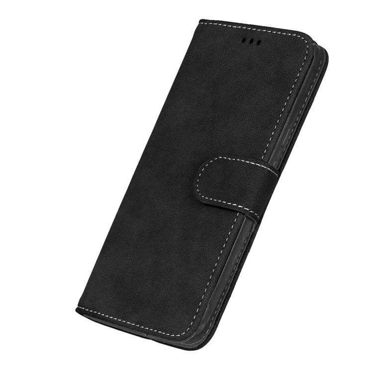 Vintage Style Matte Wallet Leather Phone Cover for Motorola Moto X Style - Black