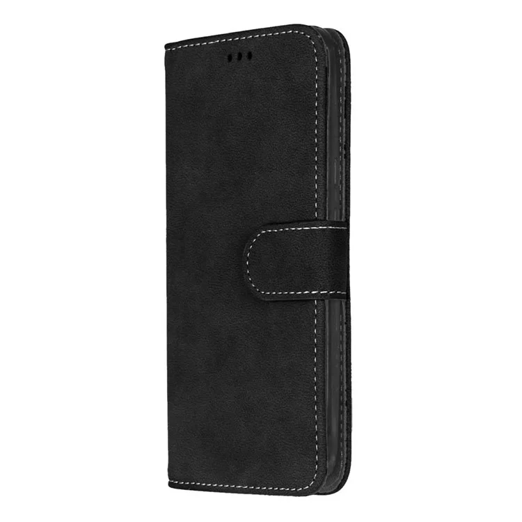 Vintage Style Matte Wallet Leather Phone Cover for Motorola Moto X Style - Black