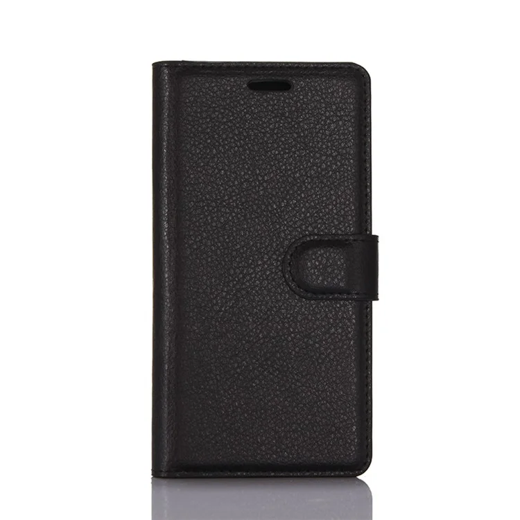 Lychee Grain Wallet Leather Stand Cover for Lenovo Phab2 Plus - Black