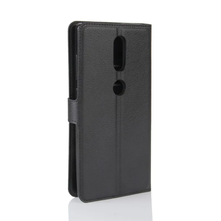 Lychee Grain Wallet Leather Stand Cover for Lenovo Phab2 Plus - Black