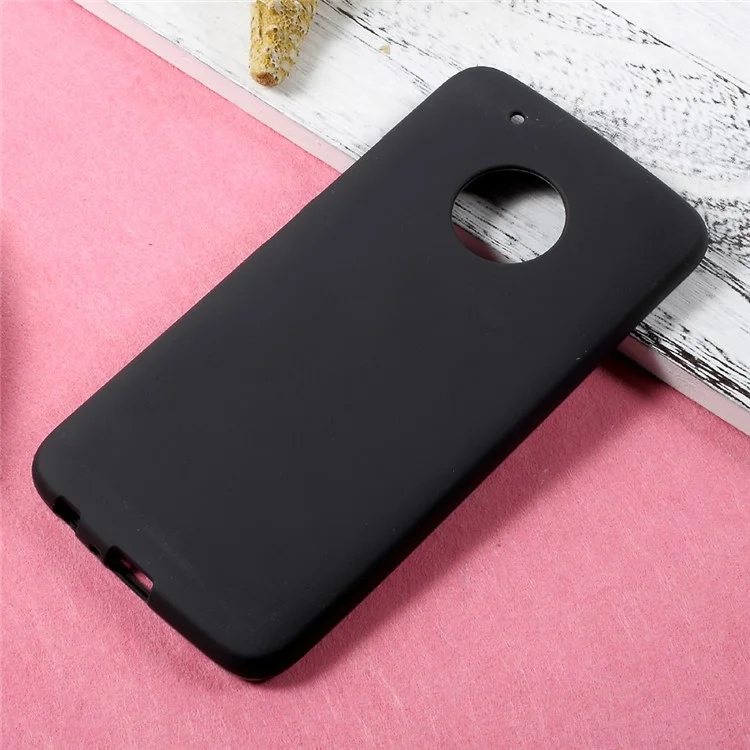 For Motorola Moto G5 Plus Matte Anti-fingerprint TPU Case Soft Cover - Black