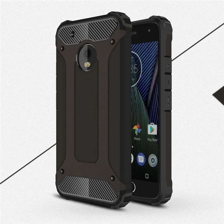 Armor Guard Plastic + TPU Hybrid Case for Motorola Moto G5 Plus - Black