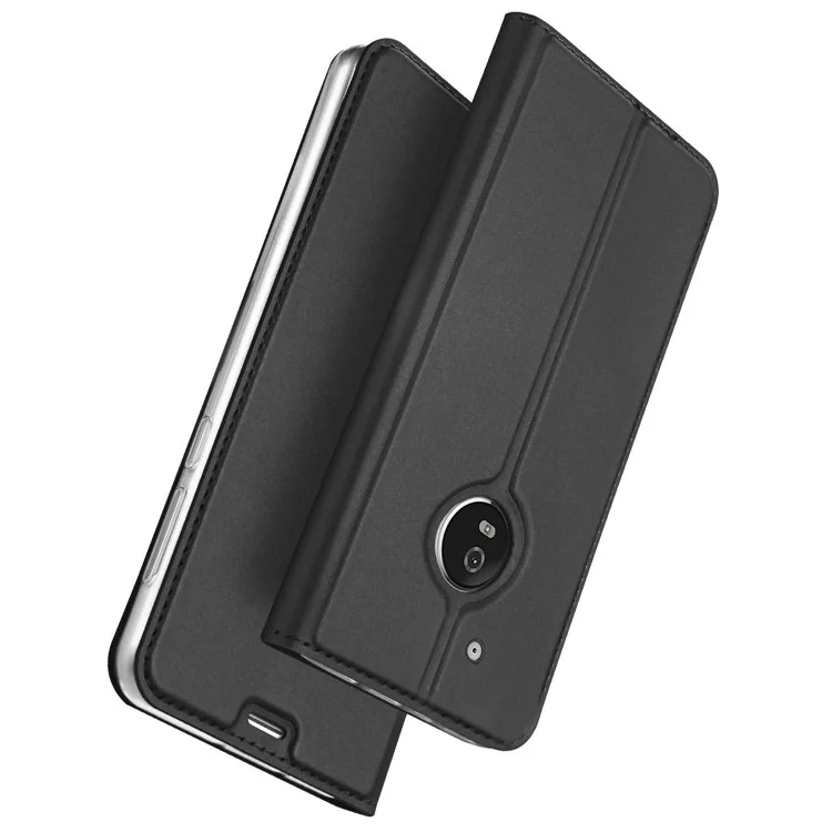 Folio Flip Leather Phone Case for Motorola Moto G5 Plus - Black