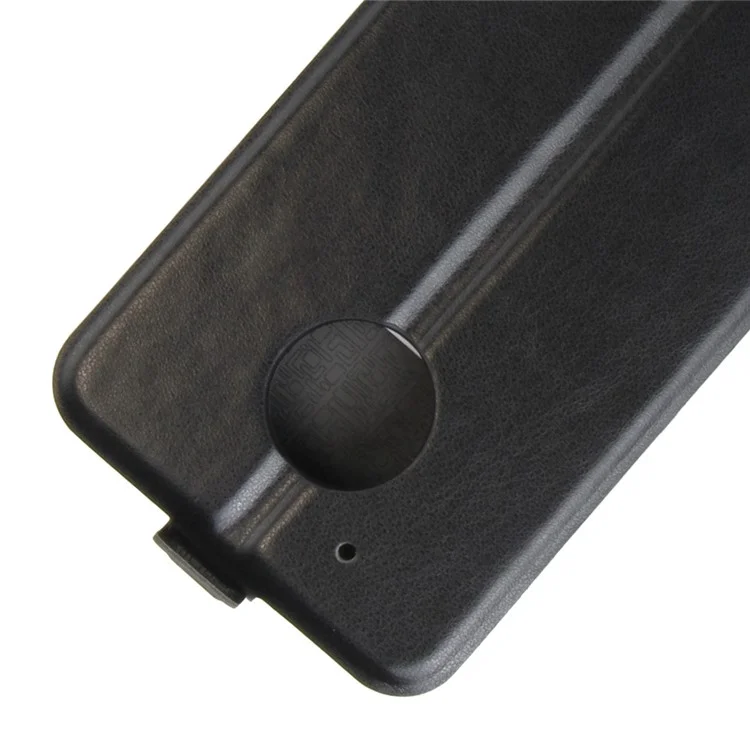 Vertical Flip Crazy Horse Leather Case with ID/Photo Slot for Motorola Moto G5 - Black