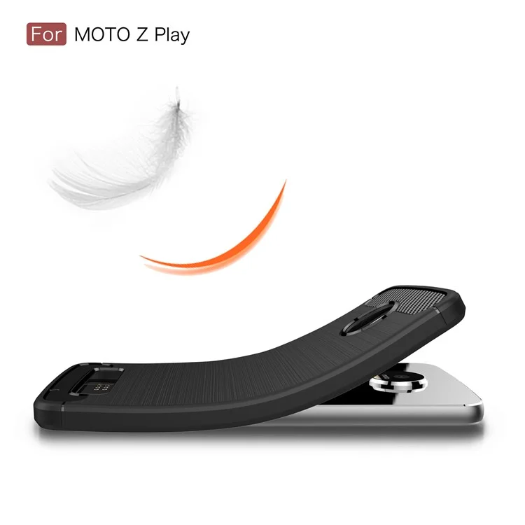 Carbon Fibre Brushed TPU Case for Motorola Moto Z Play - Black