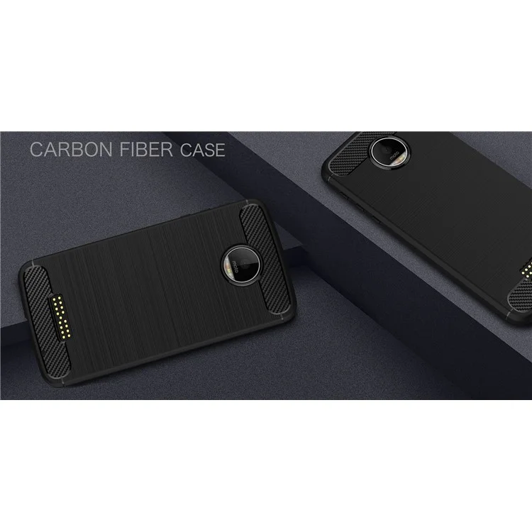 Carbon Fibre Brushed TPU Case for Motorola Moto Z Force - Black
