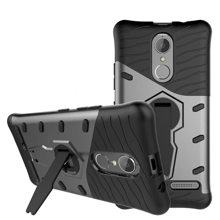 360-Degree Rotary Kickstand Armor PC + TPU Mobile Case for Lenovo K6 / K6 Power - Grey