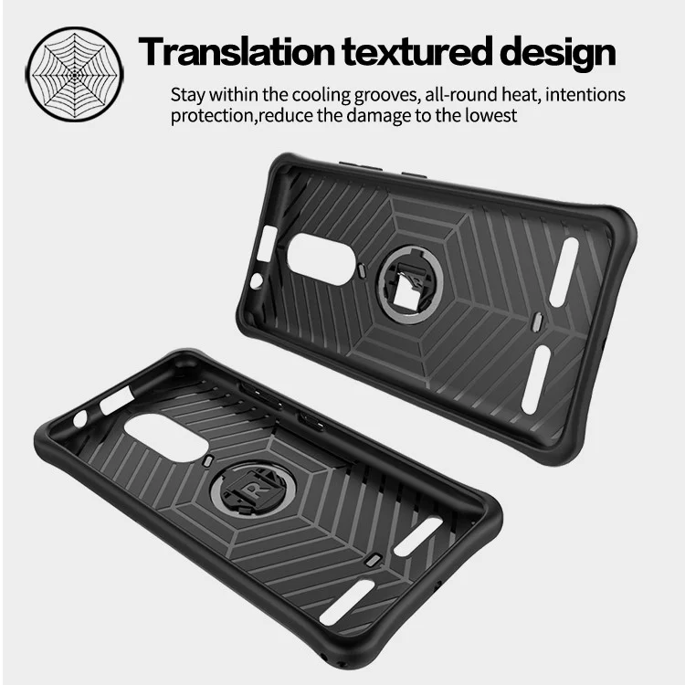 360-Degree Rotary Kickstand Armor PC + TPU Mobile Case for Lenovo K6 / K6 Power - Grey