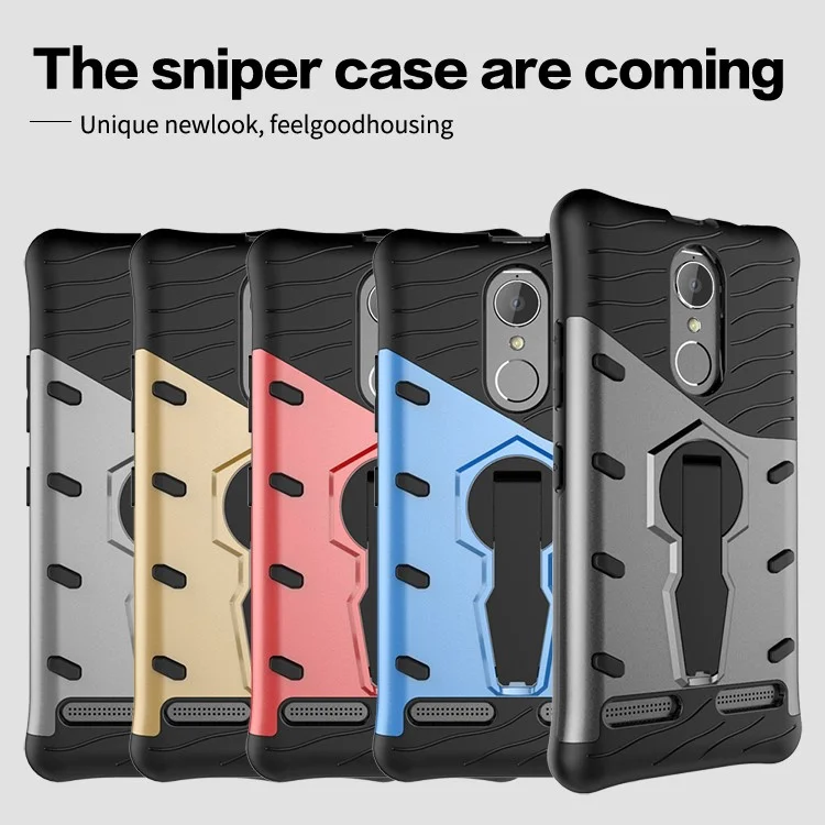 360-Degree Rotary Kickstand Armor PC + TPU Mobile Case for Lenovo K6 / K6 Power - Grey