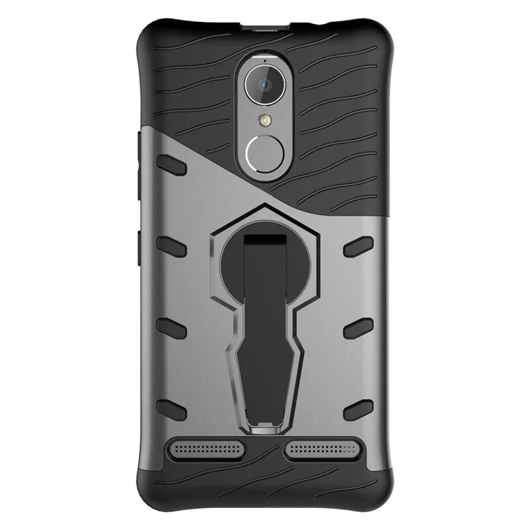 360-Degree Rotary Kickstand Armor PC + TPU Mobile Case for Lenovo K6 / K6 Power - Grey