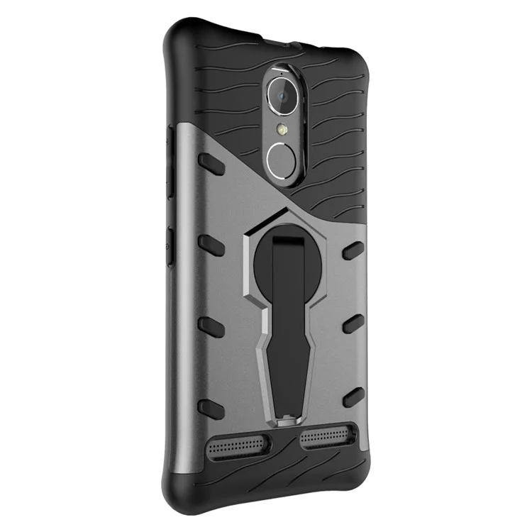 360-Degree Rotary Kickstand Armor PC + TPU Mobile Case for Lenovo K6 / K6 Power - Grey