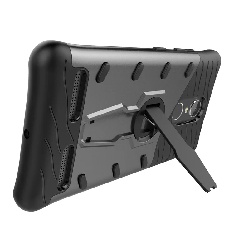 360-Degree Rotary Kickstand Armor PC + TPU Mobile Case for Lenovo K6 / K6 Power - Grey
