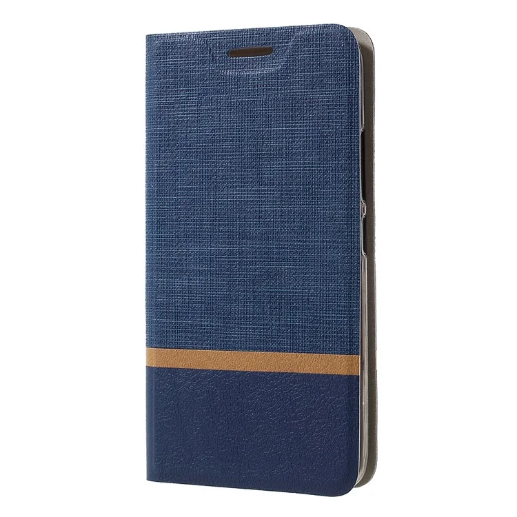 Contrast Color Leather Card Slot Case for Motorola Moto G5 Built-in Steel Sheet - Dark Blue