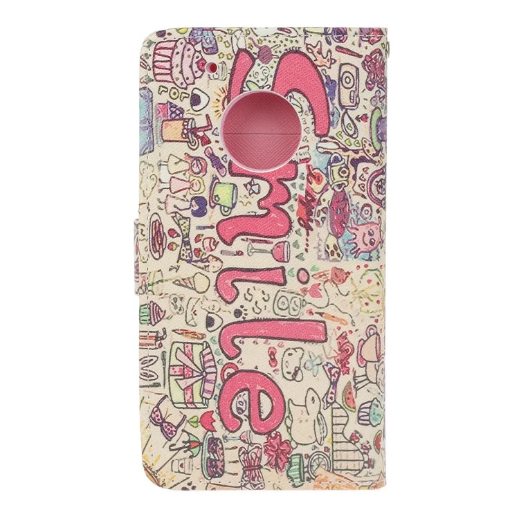 Pattern Printing Wallet Leather Case for Motorola Moto G5 - SMILE Pattern