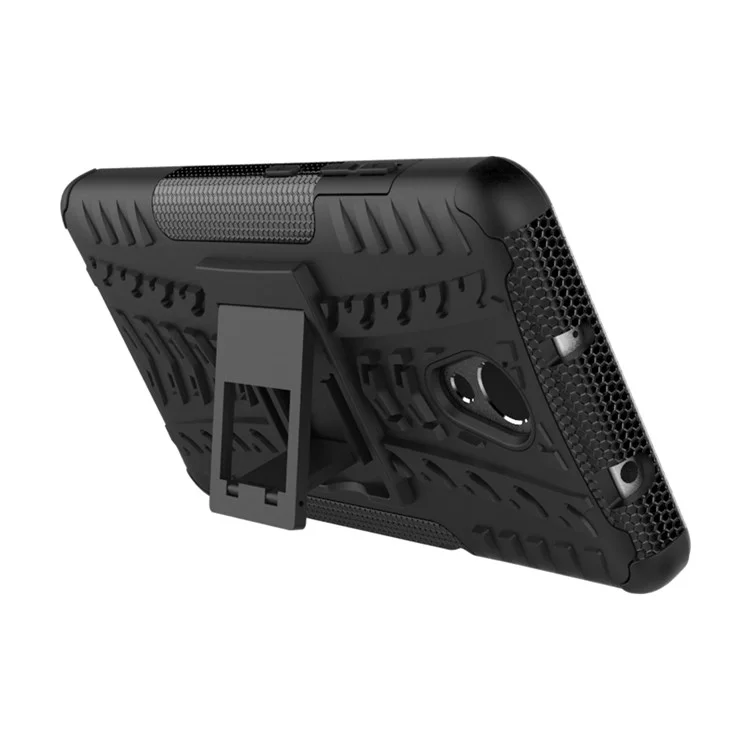 For Lenovo P2 Tyre Pattern 2-in-1 Kickstand PC + TPU Hybrid Case Cover - Black