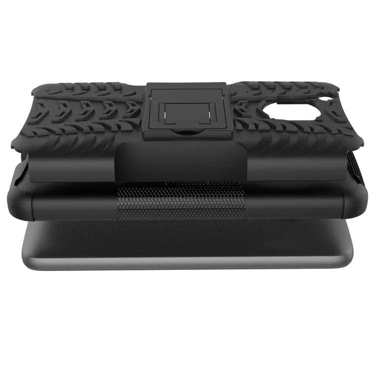 For Motorola Moto G5 Tyre Pattern Kickstand PC + TPU Back Case Accessory - Black