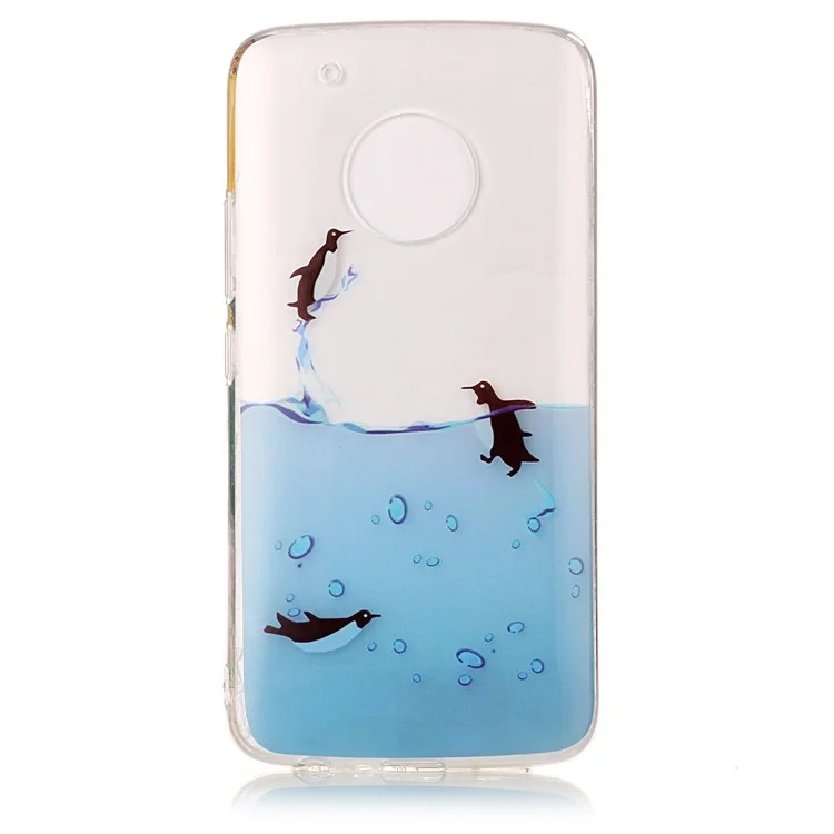 Pattern Printing IMD TPU Cover Shell for Motorola Moto G5 Plus - Lovely Penguin