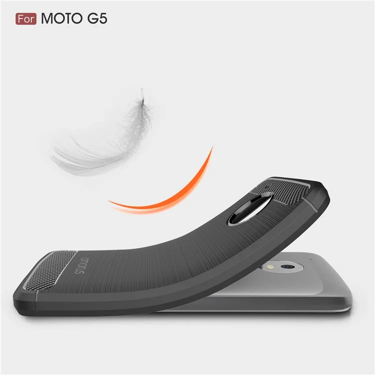 AMORUS Carbon Fibre Brushed TPU Case for Motorola Moto G5 - Black