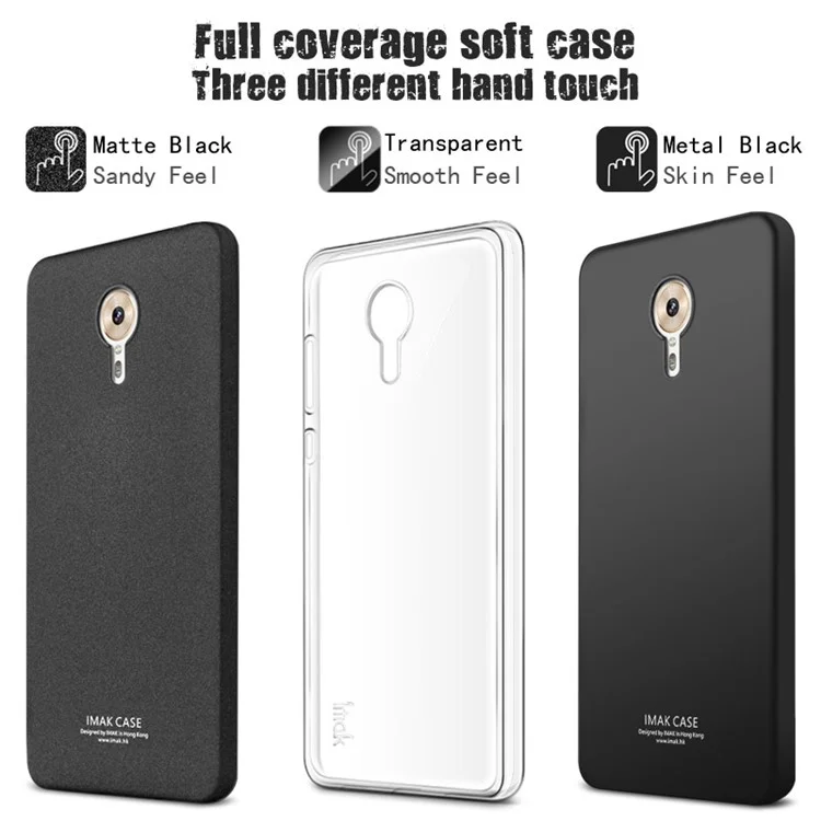 IMAK Soft Shatter-proof TPU Phone Case + Screen Protector for Lenovo ZUK Edge - Metal Black