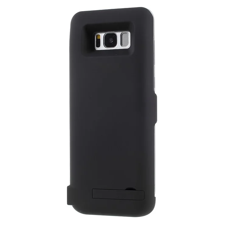 5500mAh External Battery Charger Cover with USB Output & Kickstand for Samsung Galaxy S8 G950 - Black