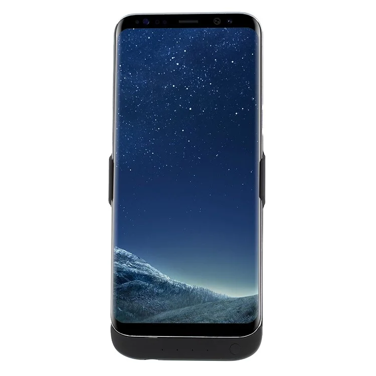 5500mAh External Battery Charger Cover with USB Output & Kickstand for Samsung Galaxy S8 G950 - Black