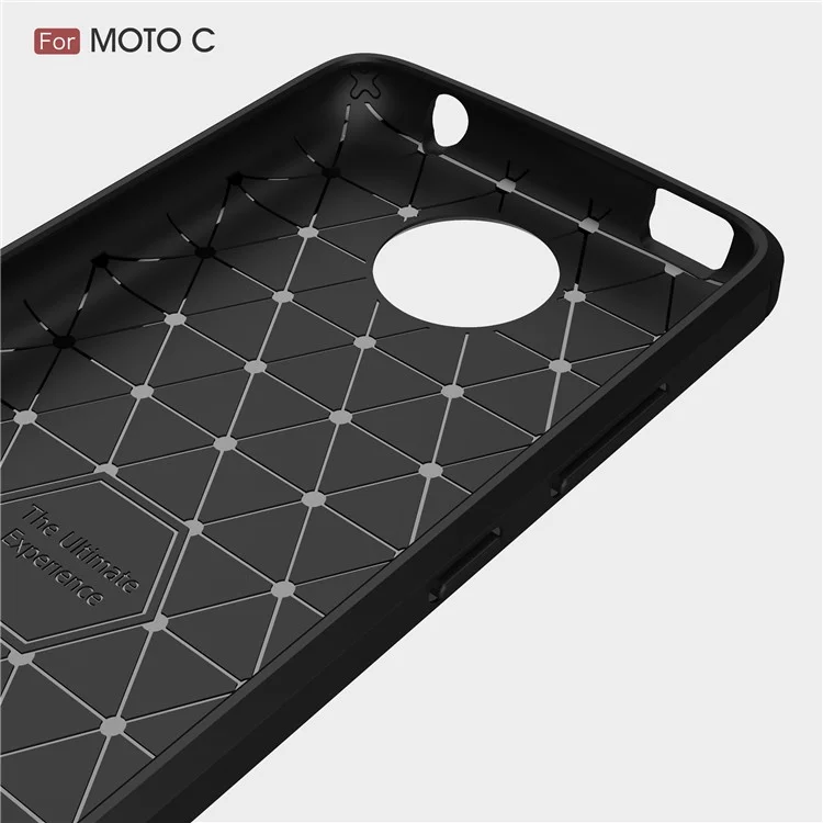 Carbon Fibre Brushed TPU Case for Motorola Moto C - Black