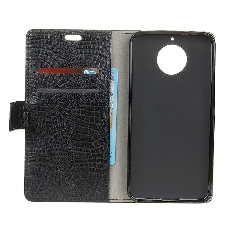 Crocodile Texture Leather Wallet Case Accessory for Motorola Moto G5S - Black
