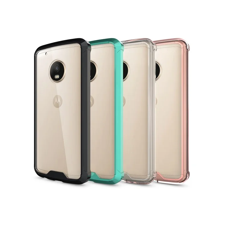TPU + Transparent Acrylic Protective Cell Phone Case for Motorola Moto G5 Plus - Black
