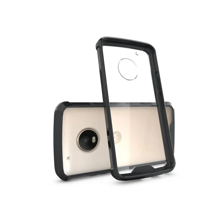 TPU + Transparent Acrylic Protective Cell Phone Case for Motorola Moto G5 Plus - Black