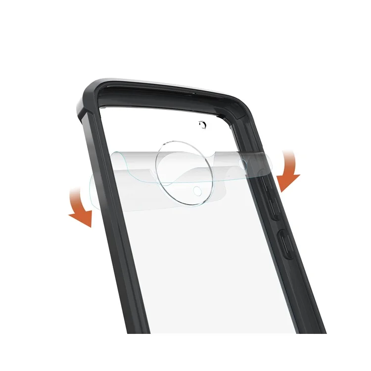 TPU + Transparent Acrylic Protective Cell Phone Case for Motorola Moto G5 Plus - Black