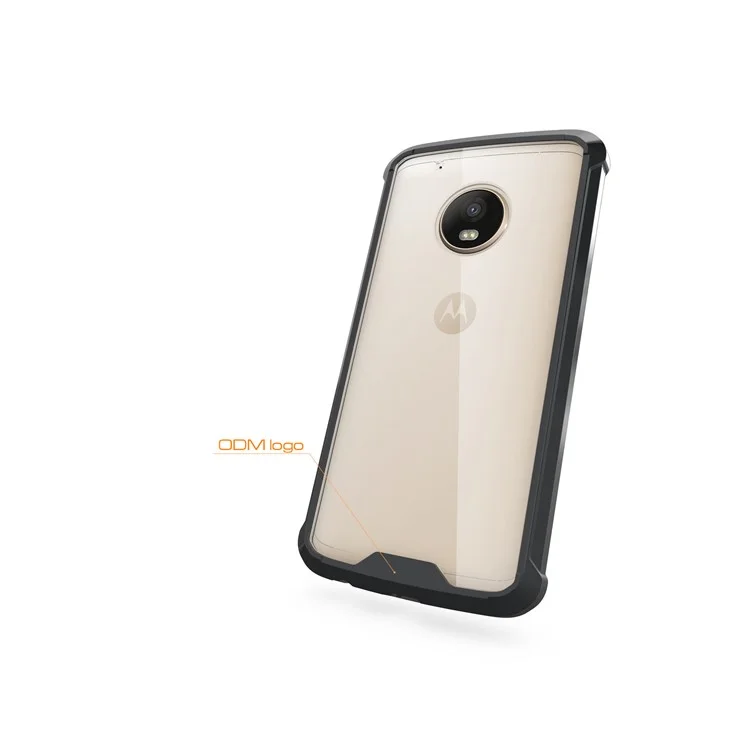 TPU + Transparent Acrylic Protective Cell Phone Case for Motorola Moto G5 Plus - Black