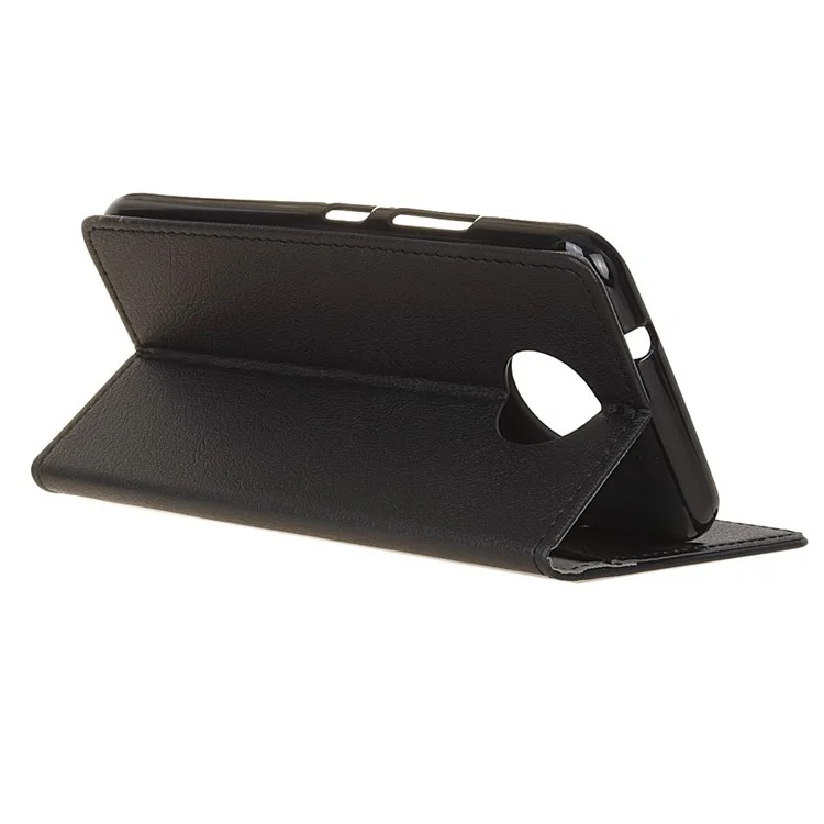 Flip Wallet Leather Phone Case for Motorola Moto E4 Plus EU Version - Black