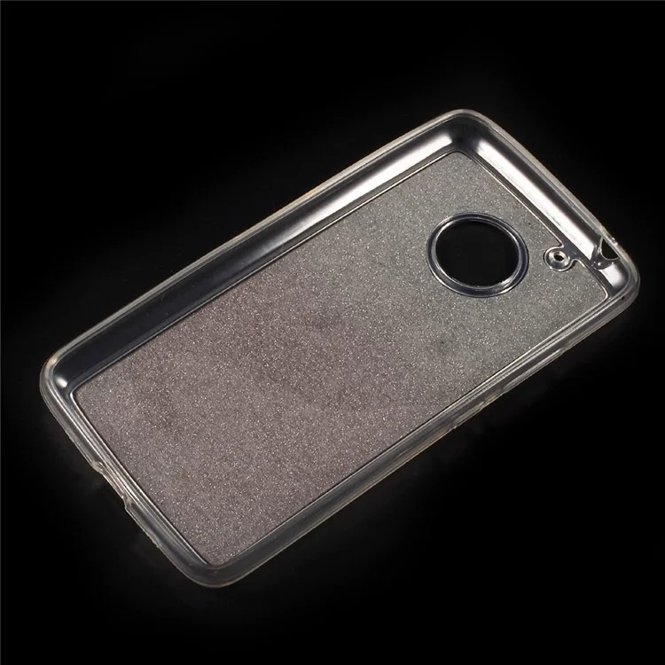 Gradient Color Glittery Powder Flexible TPU Back Case for Motorola Moto G5 - Rose Gold