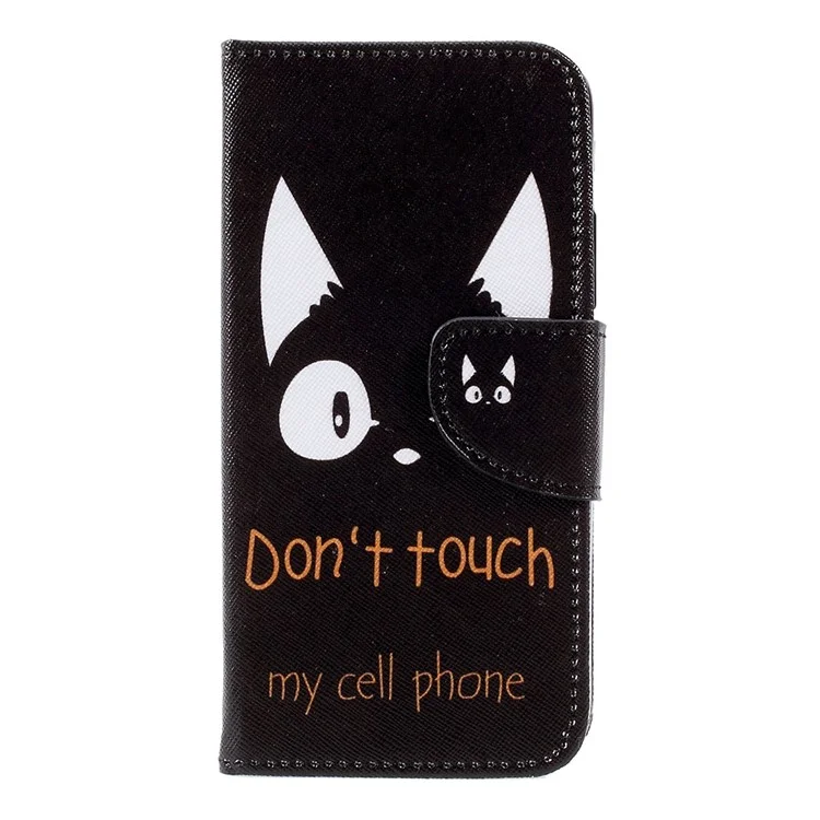 Pattern Printing Wallet Leather Stand Case for Motorola Moto C - Do Not Touch My Cell Phone