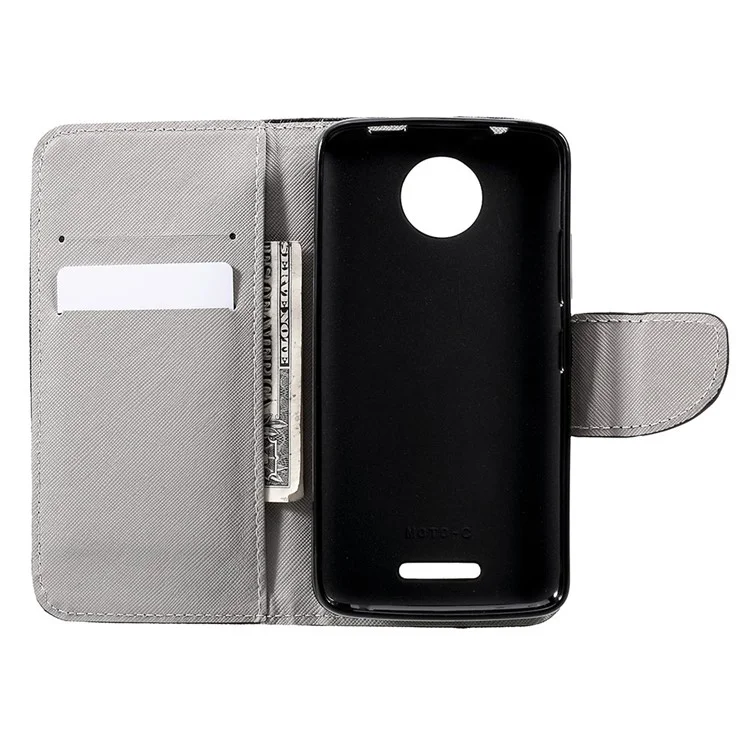Pattern Printing Wallet Leather Stand Case for Motorola Moto C - Do Not Touch My Cell Phone