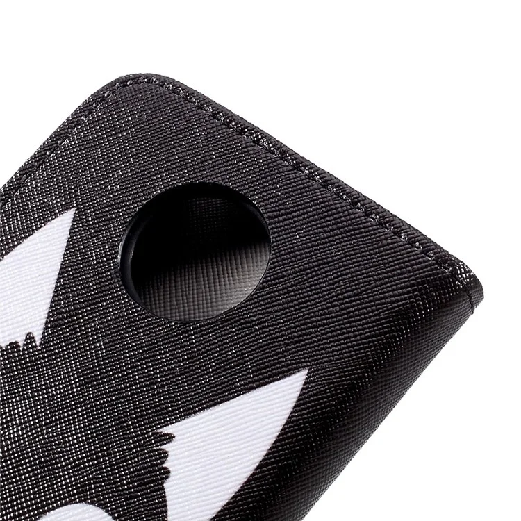 Pattern Printing Wallet Leather Stand Case for Motorola Moto C - Do Not Touch My Cell Phone