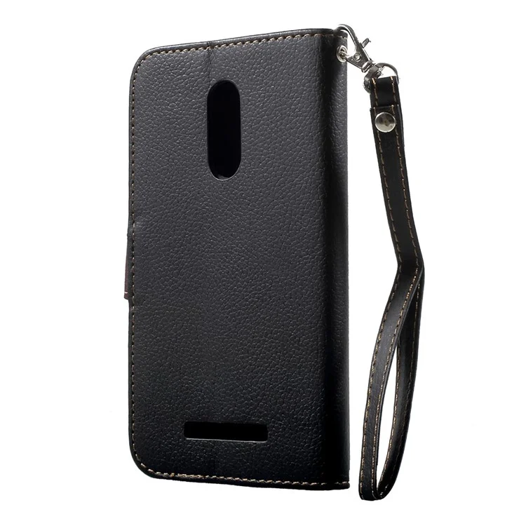 Leaf Shape Magnetic Flap Leather Wallet Case for Xiaomi Redmi Note 3 - Black