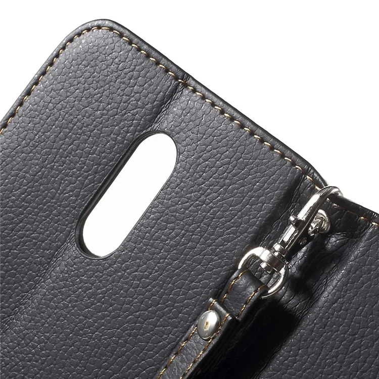 Leaf Shape Magnetic Flap Leather Wallet Case for Xiaomi Redmi Note 3 - Black