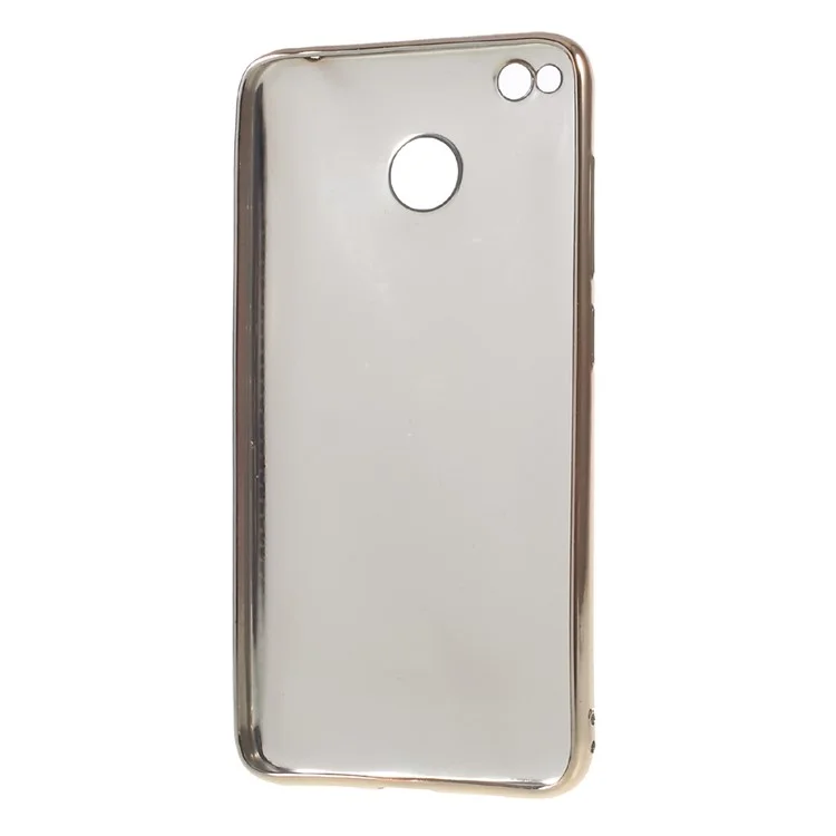 Litchi Grain Leather Coated Plating TPU Cover for Xiaomi Redmi 4X - Black