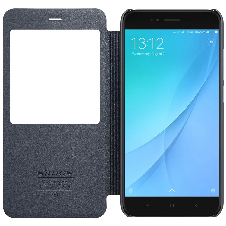 NILLKIN Sparkle Series Smart Sleep View Leather Case for Xiaomi Mi A1 / 5X - Black