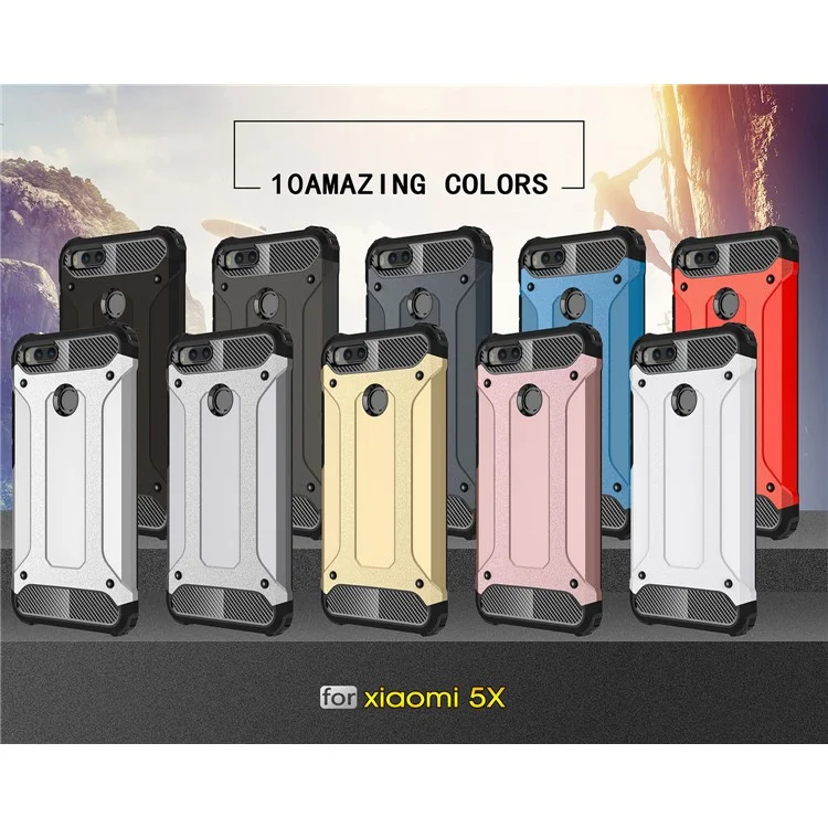 Armor Guard Plastic + TPU Hybrid Case for Xiaomi Mi A1 / 5X - Black