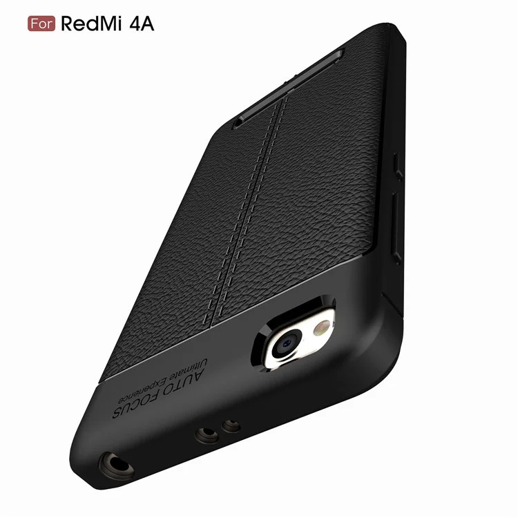 Litchi Grain Soft TPU Case Cover for Xiaomi Redmi 4A - Black