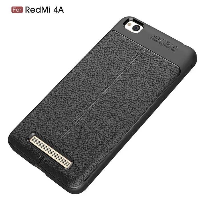 Litchi Grain Soft TPU Case Cover for Xiaomi Redmi 4A - Black