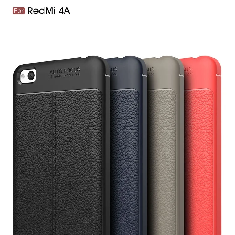 Litchi Grain Soft TPU Case Cover for Xiaomi Redmi 4A - Black