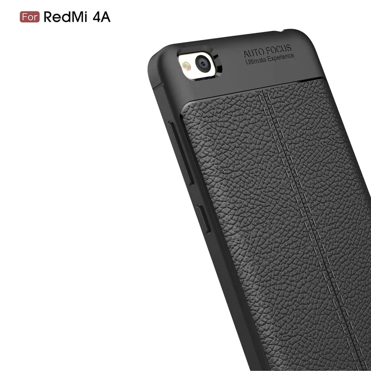 Litchi Grain Soft TPU Case Cover for Xiaomi Redmi 4A - Black