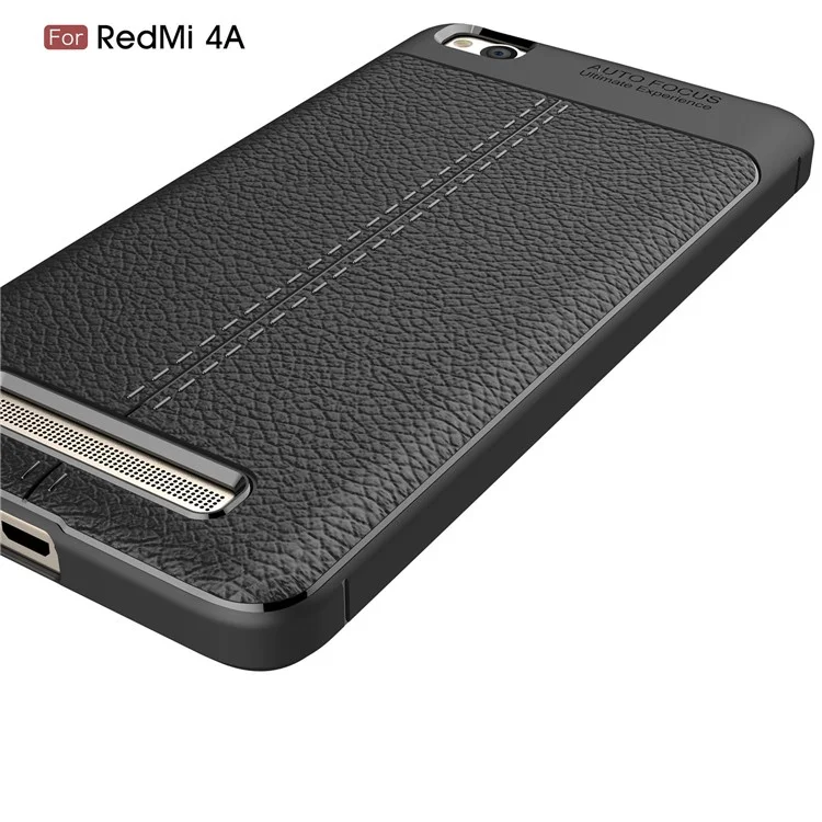 Litchi Grain Soft TPU Case Cover for Xiaomi Redmi 4A - Black