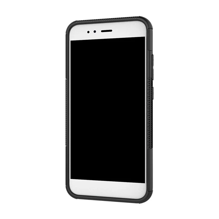 Tyre Pattern PC + TPU Hybrid Case with Kickstand for Xiaomi Mi A1 / 5X - Black